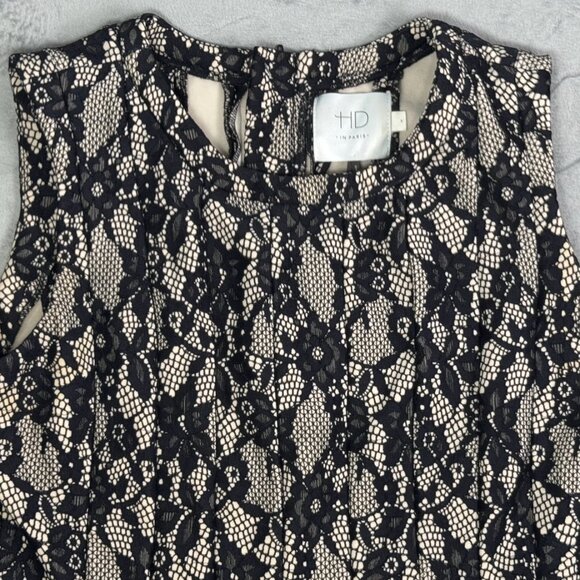 Anthropologie HD in Paris Violante Black & Ivory Floral Lace Dress - Picture 4 of 6